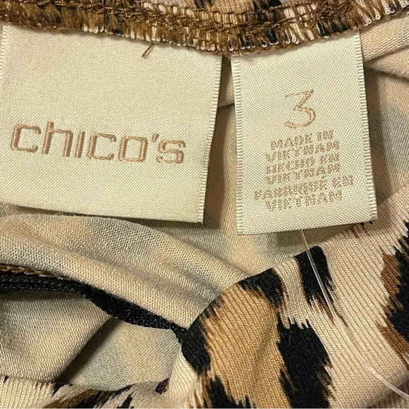 CHICO'S Leopard Pattern Mock Neck Short Dress - Picture 7 of 9